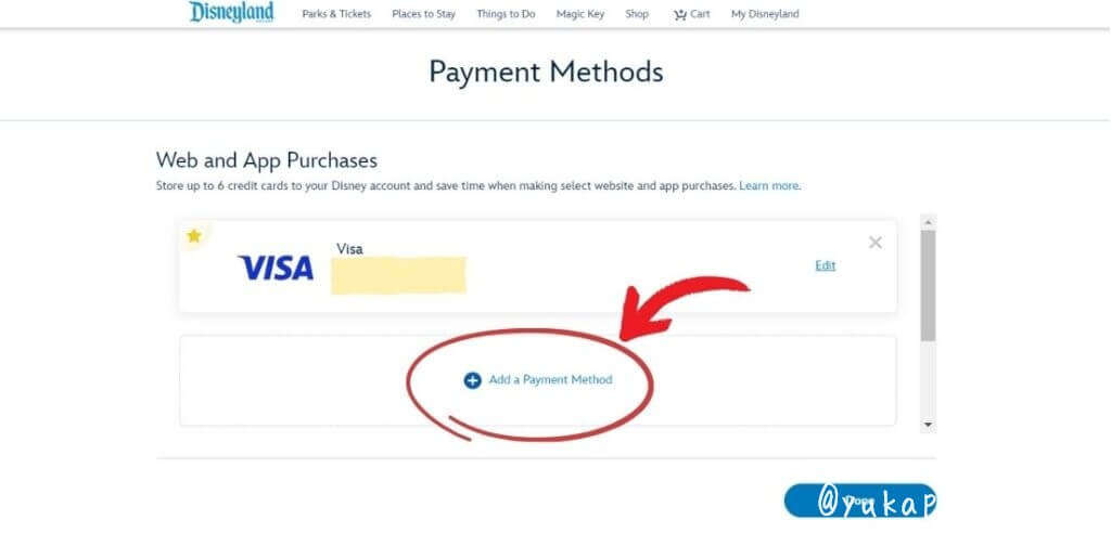 支払い方法が登録されていなければ、「Add a Payment Method」