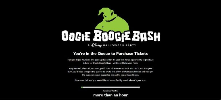 Oogie Boogie Bashエントリー1時間以上待ち